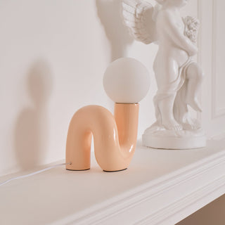 Soreeon Lampe de Table Forme N Ludique Tout Blanc