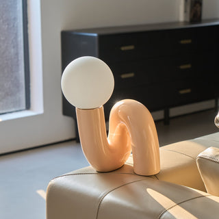 Soreeon Lampe de Table Forme N Ludique Tout Blanc