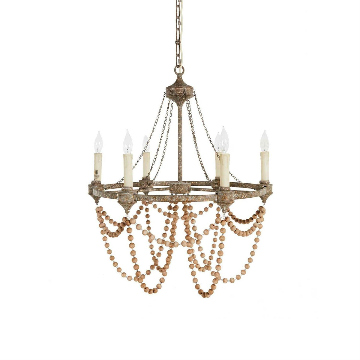 Eurnoros Lustre Vintage Industriel en Bois et Métal