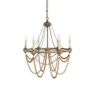 Eurnoros Lustre Vintage Industriel en Bois et Métal