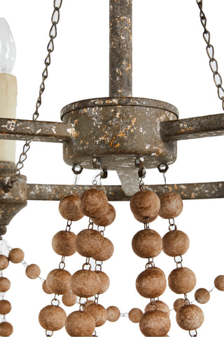 Eurnoros Lustre Vintage Industriel en Bois et Métal
