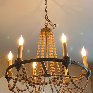 Eurnoros Lustre Vintage Industriel en Bois et Métal