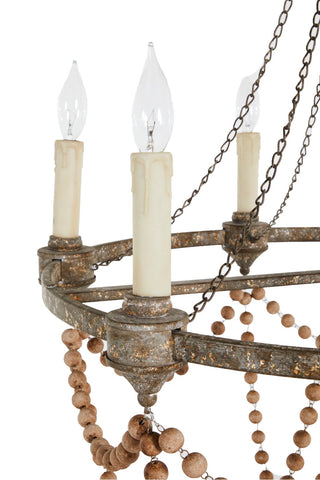 Eurnoros Lustre Vintage Industriel en Bois et Métal