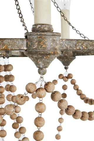 Eurnoros Lustre Vintage Industriel en Bois et Métal