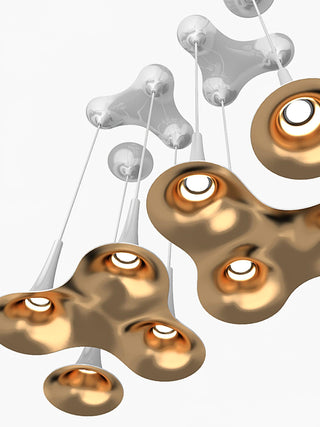 Solara Lampe suspendue en acrylique en forme de trompette contemporaine