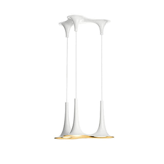 Solara Lampe suspendue en acrylique en forme de trompette contemporaine