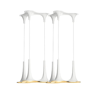 Solara Lampe suspendue en acrylique en forme de trompette contemporaine