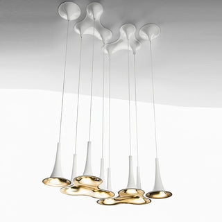 Solara Lampe suspendue en acrylique en forme de trompette contemporaine