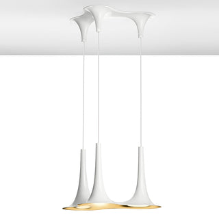 Solara Lampe suspendue en acrylique en forme de trompette contemporaine