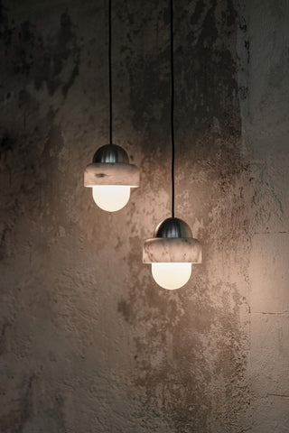 Elliren Suspension Moderne Minimaliste en Verre et Marbre