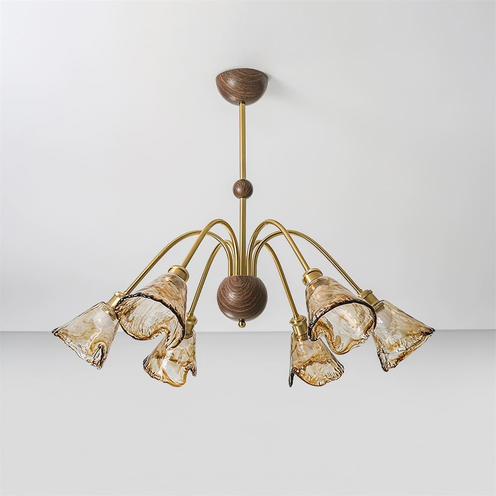 Beyona Amber Glass Chandelier-Neutral Decor