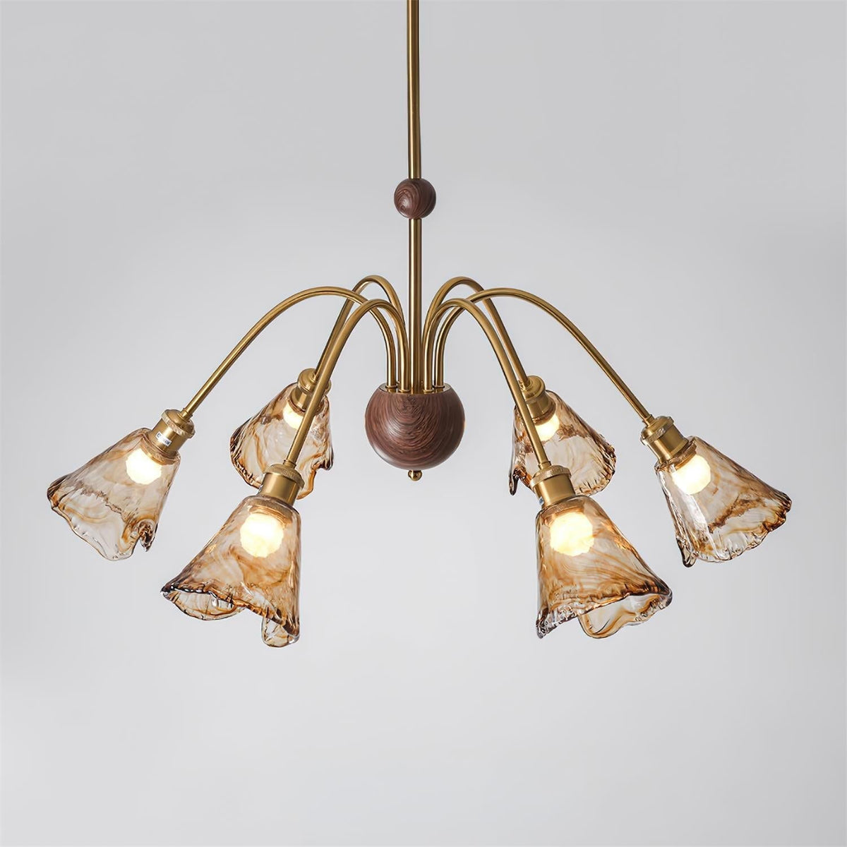 Beyona Amber Glass Chandelier-Neutral Decor