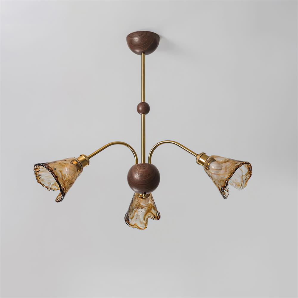 Beyona Amber Glass Chandelier-Neutral Decor