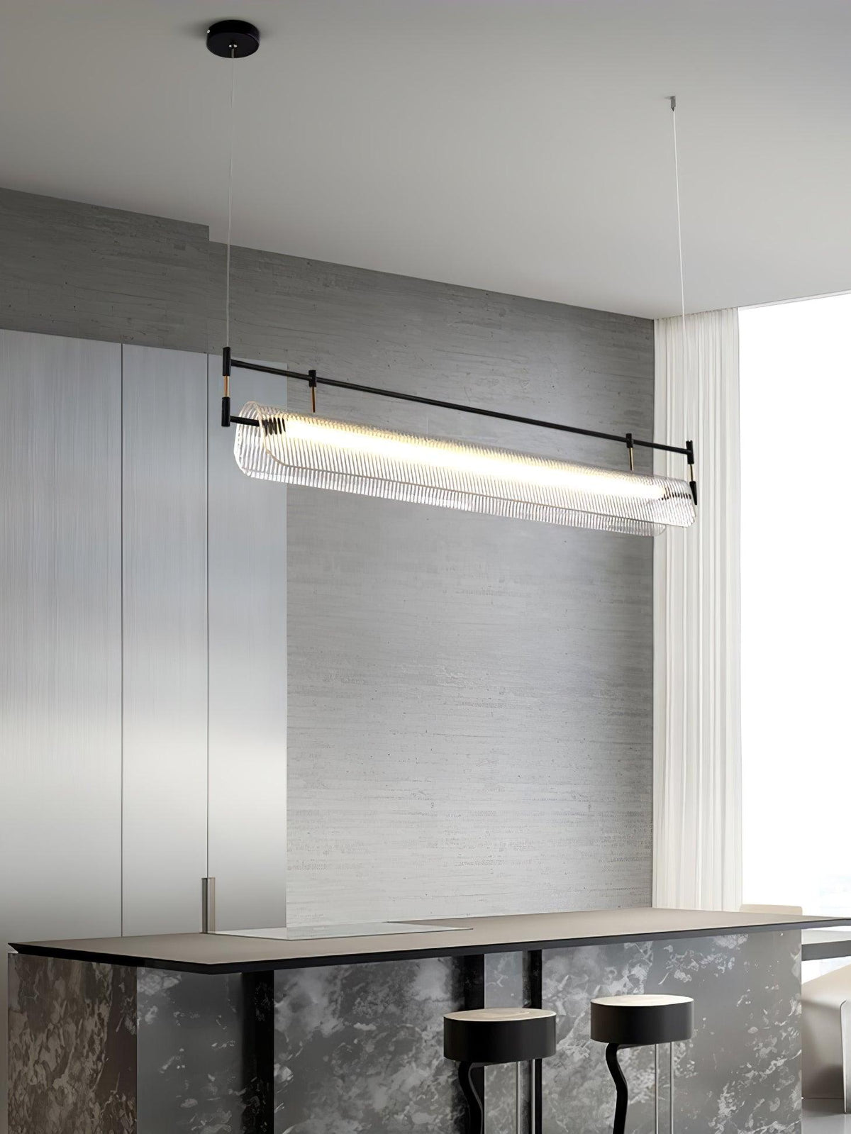 Zorista Lustre Linéaire en Acrylique Long