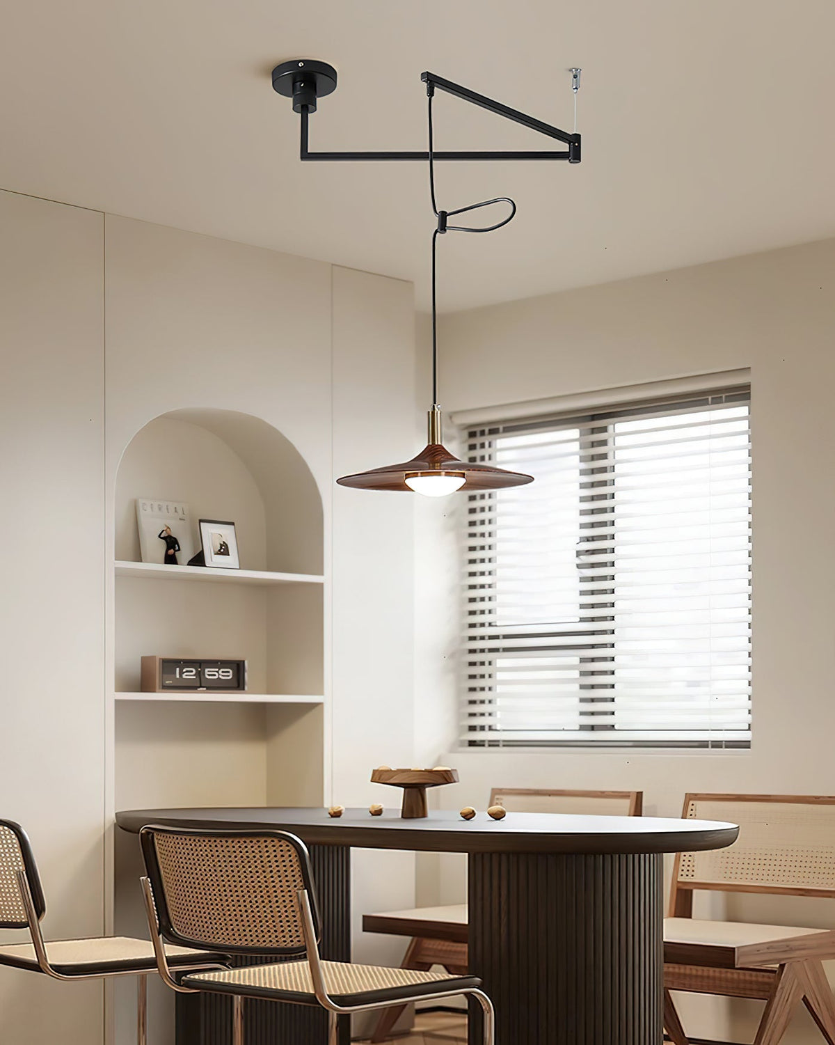 Veylo Adjustable Swing Arm Pendant Light-Neutral Decor