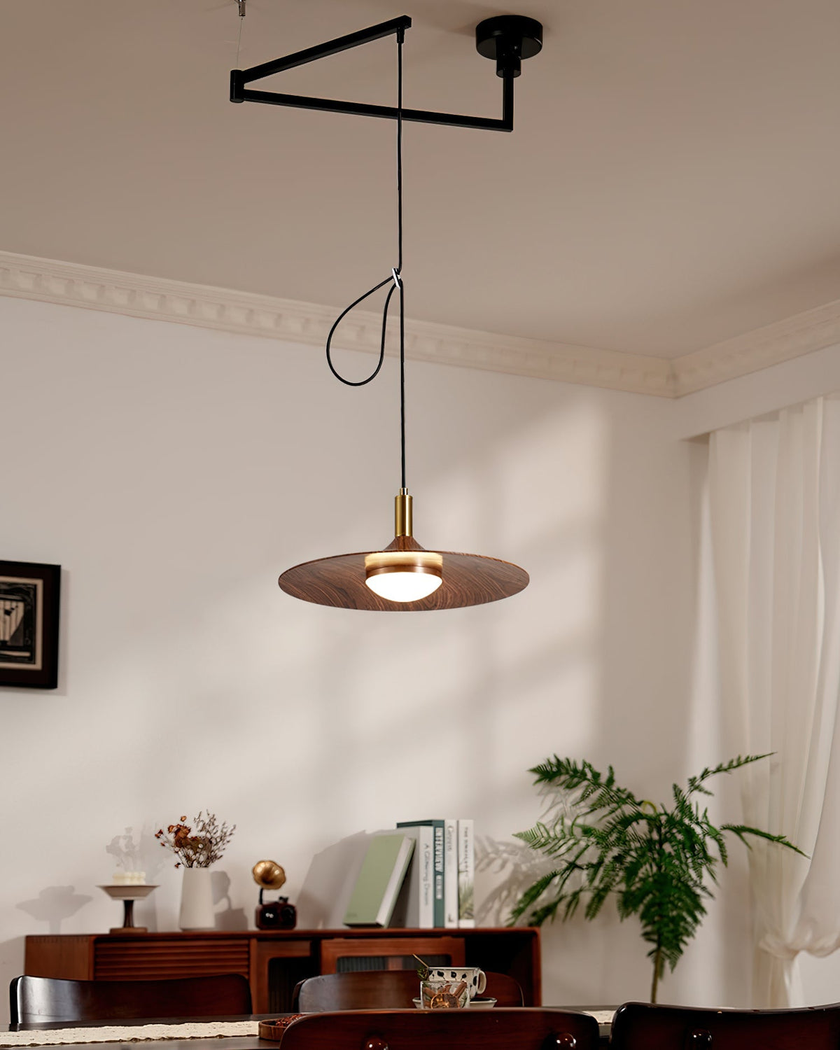 Veylo Adjustable Swing Arm Pendant Light-Neutral Decor