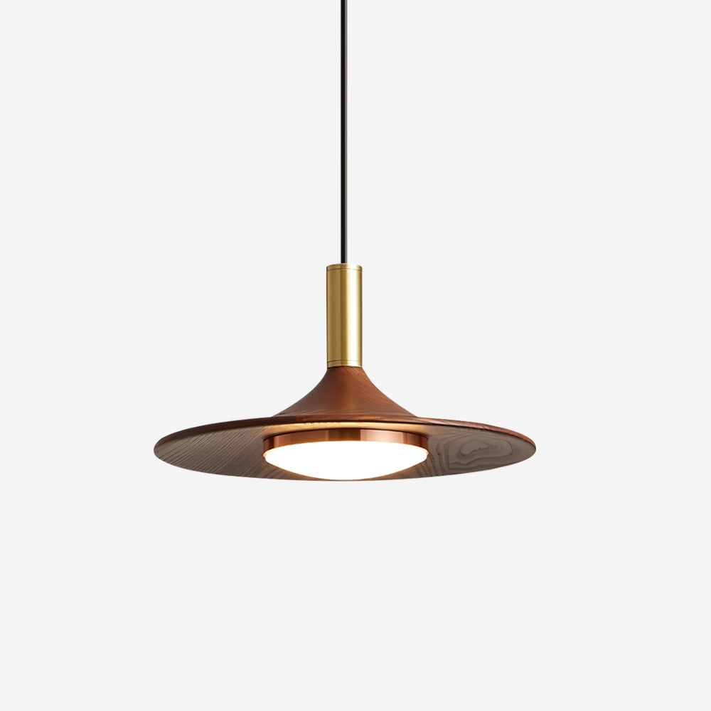 Kaelin Pendant Light Hat Shape Wood Midcentury-Neutral Decor