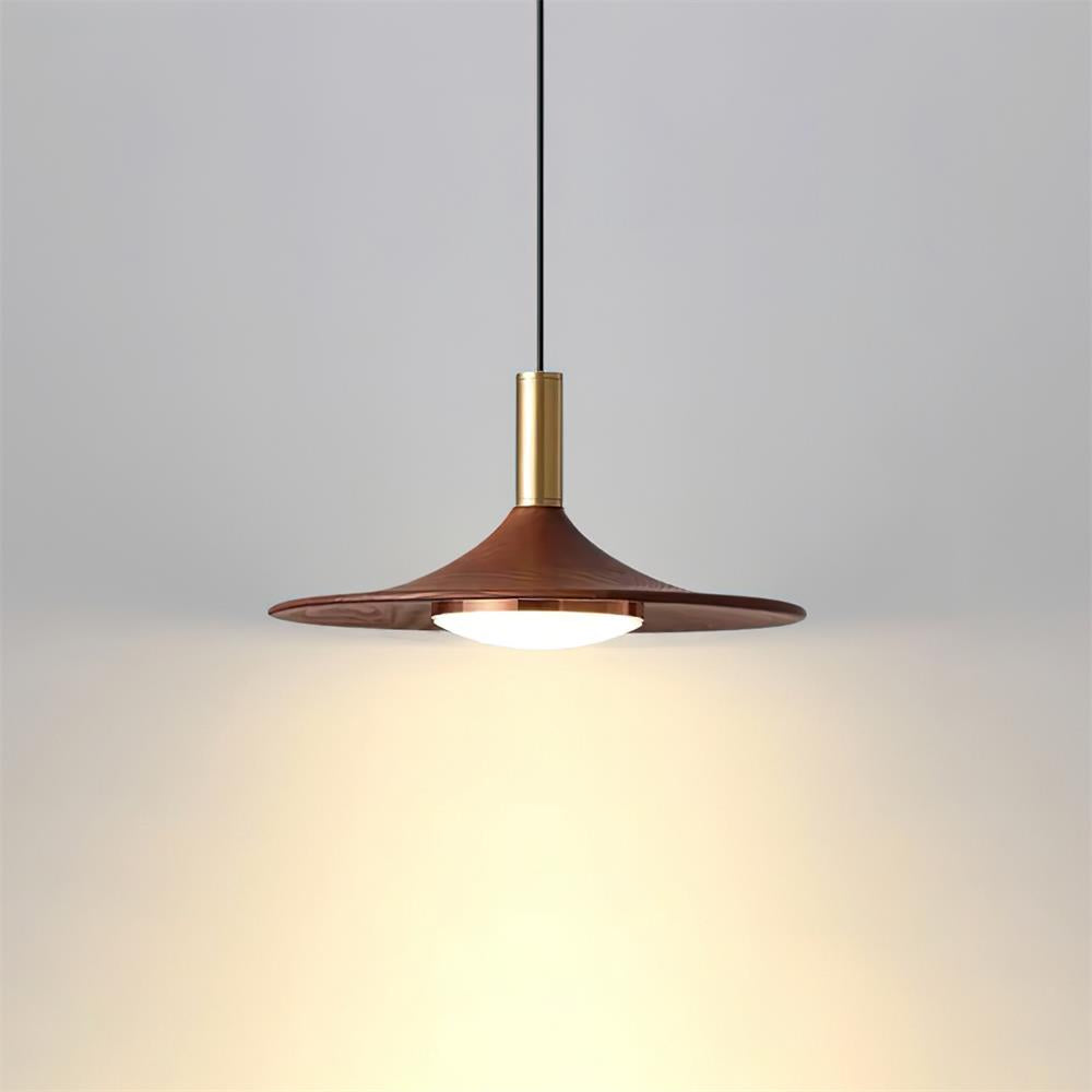 Kaelin Pendant Light Hat Shape Wood Midcentury-Neutral Decor