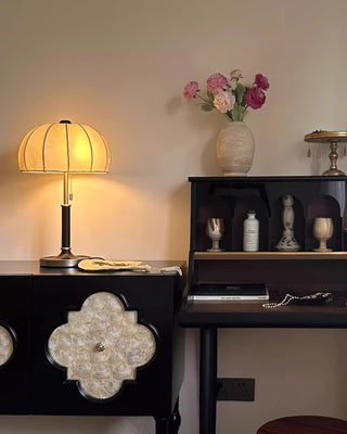 Nalemu en Bois Tissu Rétro pour Lampe de Table