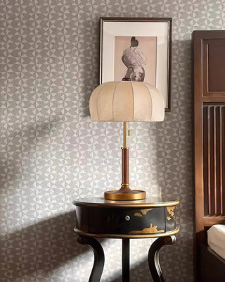 Nalemu en Bois Tissu Rétro pour Lampe de Table