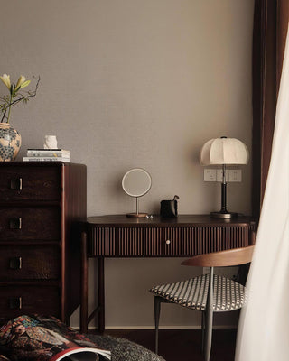 Nalemu en Bois Tissu Rétro pour Lampe de Table