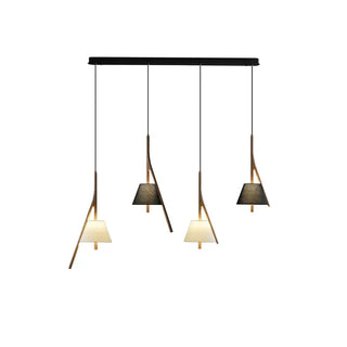 Zovenarae Triangulaire Bois Pendentif Lumière