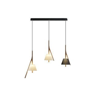 Zovenarae Triangulaire Bois Pendentif Lumière