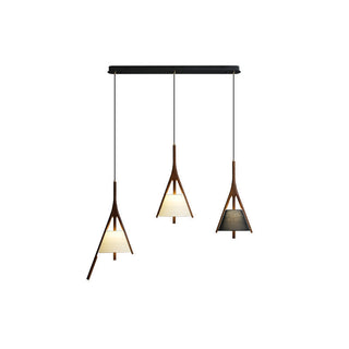 Zovenarae Triangulaire Bois Pendentif Lumière