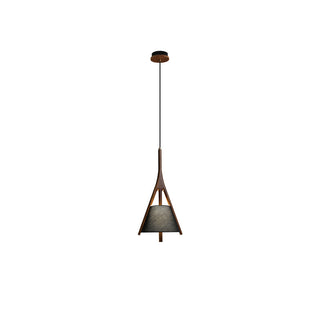 Zovenarae Triangulaire Bois Pendentif Lumière