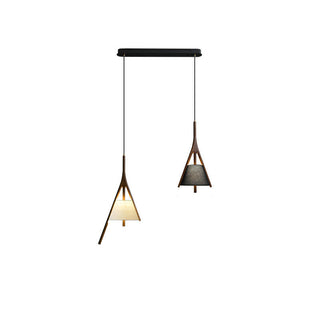 Zovenarae Triangulaire Bois Pendentif Lumière