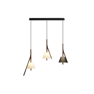 Zovenarae Triangulaire Bois Pendentif Lumière