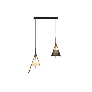 Zovenarae Triangulaire Bois Pendentif Lumière