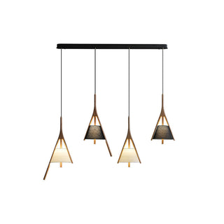 Zovenarae Triangulaire Bois Pendentif Lumière