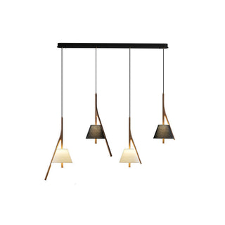 Zovenarae Triangulaire Bois Pendentif Lumière