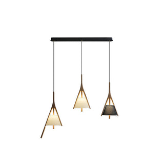Zovenarae Triangulaire Bois Pendentif Lumière