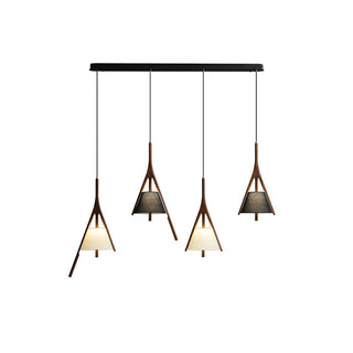 Zovenarae Triangulaire Bois Pendentif Lumière