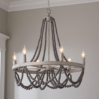 Alshaan Lustre Vintage Industriel en Bois et Métal