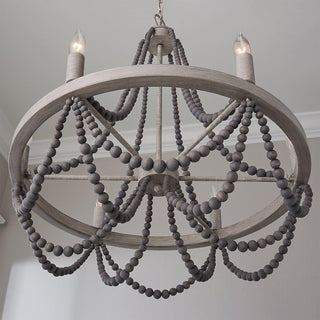 Alshaan Lustre Vintage Industriel en Bois et Métal