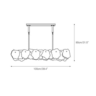 Catala Lustre Moderne Minimaliste en Laiton et Albâtre