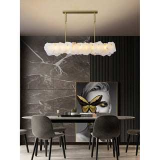 Catala Lustre Moderne Minimaliste en Laiton et Albâtre