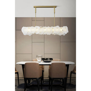 Catala Lustre Moderne Minimaliste en Laiton et Albâtre