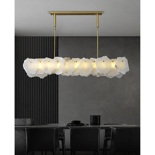 Catala Lustre Moderne Minimaliste en Laiton et Albâtre