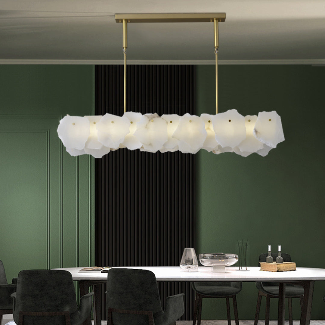 Catala Lustre Moderne Minimaliste en Laiton et Albâtre