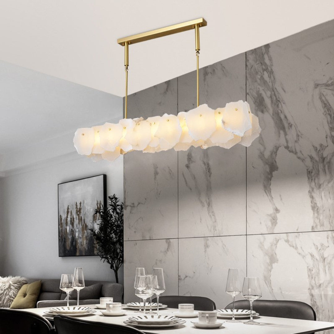 Catala Lustre Moderne Minimaliste en Laiton et Albâtre