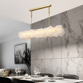 Catala Lustre Moderne Minimaliste en Laiton et Albâtre