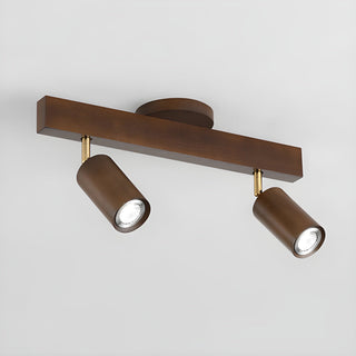 Solara Plafonnier poutre en bois naturel avec spot-Luire