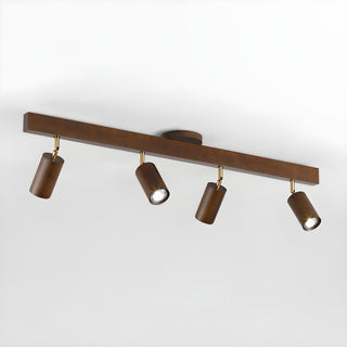 Solara Plafonnier poutre en bois naturel avec spot-Luire