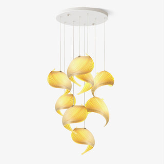 Cumiror Postmoderne Luxe Coquille Bois Bois Pendentif Lumière