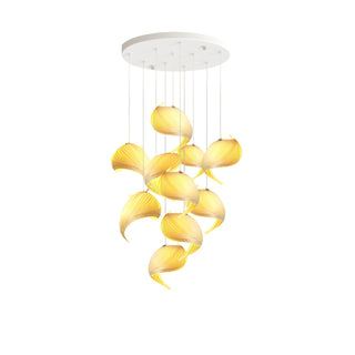 Cumiror Postmoderne Luxe Coquille Bois Bois Pendentif Lumière