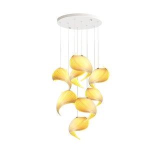 Cumiror Postmoderne Luxe Coquille Bois Bois Pendentif Lumière